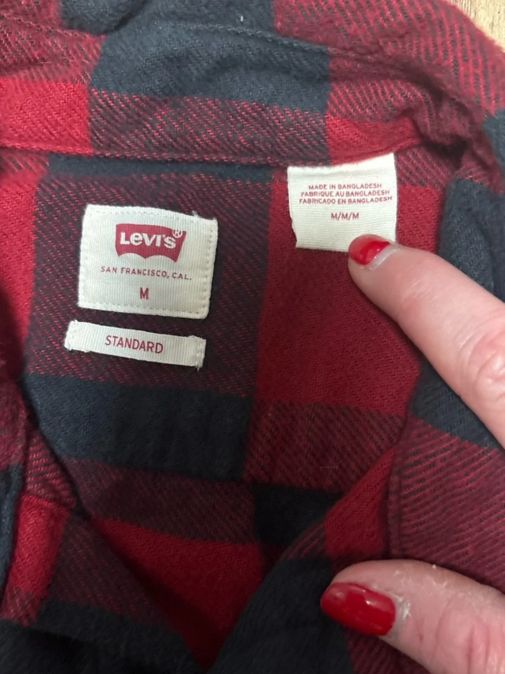 Levi's Red & Black Buffalo Plaid Flannel Shirt